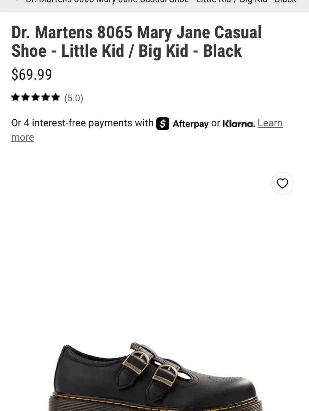 Dr. Martens Kids Black Double-Buckle Dress Shoes